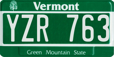 VT license plate YZR763
