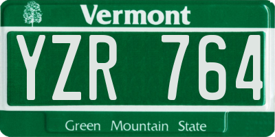 VT license plate YZR764