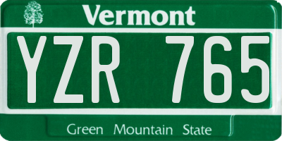 VT license plate YZR765