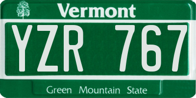 VT license plate YZR767