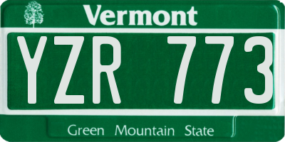VT license plate YZR773