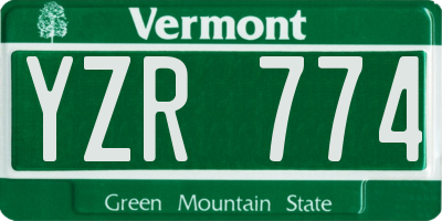 VT license plate YZR774