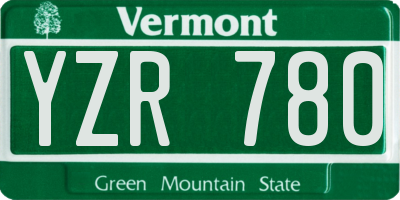 VT license plate YZR780