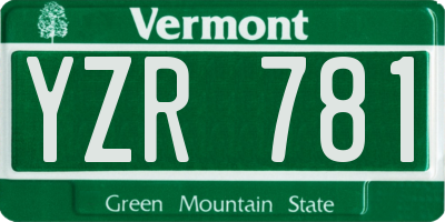 VT license plate YZR781