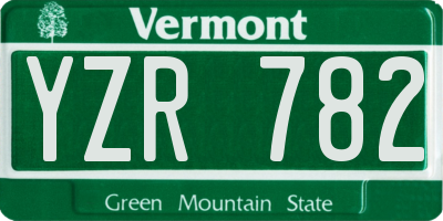 VT license plate YZR782