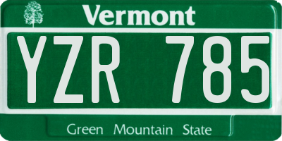VT license plate YZR785