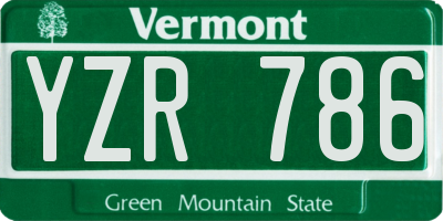 VT license plate YZR786