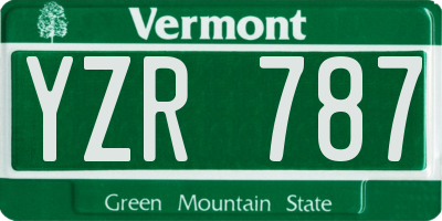 VT license plate YZR787