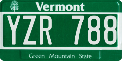VT license plate YZR788