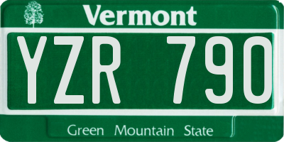 VT license plate YZR790