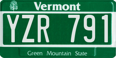 VT license plate YZR791