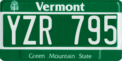 VT license plate YZR795