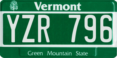 VT license plate YZR796