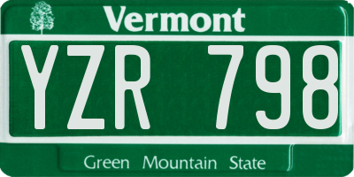 VT license plate YZR798