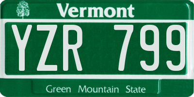 VT license plate YZR799