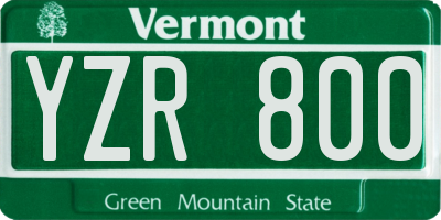VT license plate YZR800