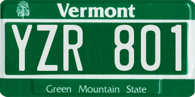 VT license plate YZR801