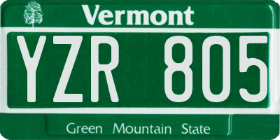 VT license plate YZR805