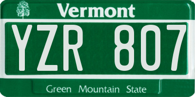 VT license plate YZR807