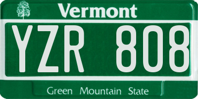 VT license plate YZR808