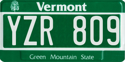 VT license plate YZR809