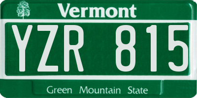 VT license plate YZR815