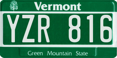 VT license plate YZR816