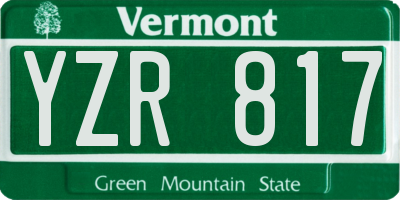 VT license plate YZR817