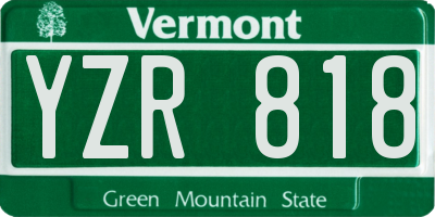 VT license plate YZR818