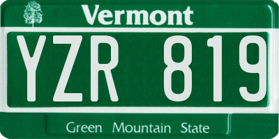 VT license plate YZR819