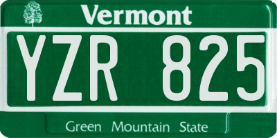 VT license plate YZR825