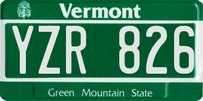 VT license plate YZR826