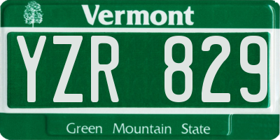 VT license plate YZR829