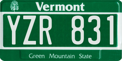 VT license plate YZR831