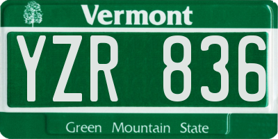 VT license plate YZR836