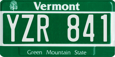 VT license plate YZR841