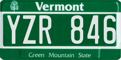 VT license plate YZR846