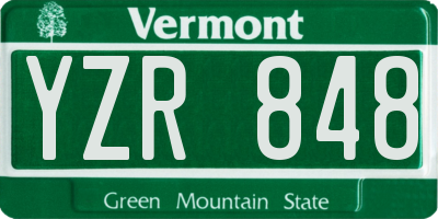 VT license plate YZR848