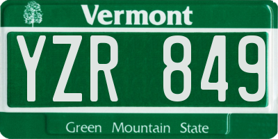 VT license plate YZR849
