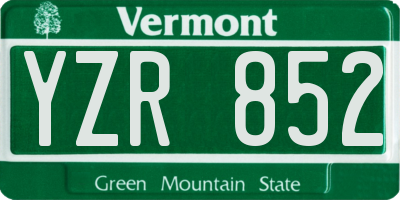 VT license plate YZR852