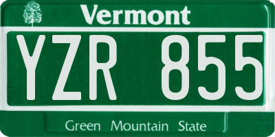 VT license plate YZR855