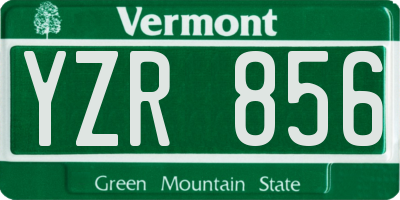 VT license plate YZR856