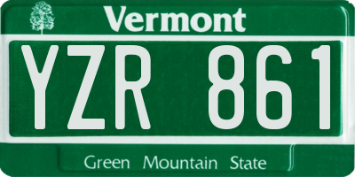 VT license plate YZR861