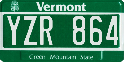 VT license plate YZR864