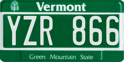 VT license plate YZR866