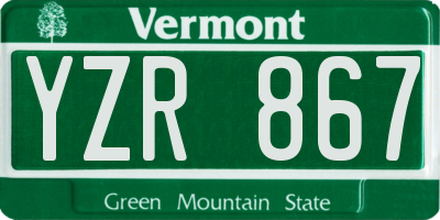 VT license plate YZR867