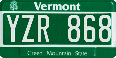 VT license plate YZR868