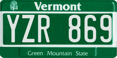 VT license plate YZR869