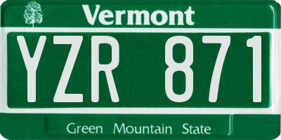 VT license plate YZR871