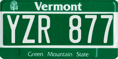 VT license plate YZR877